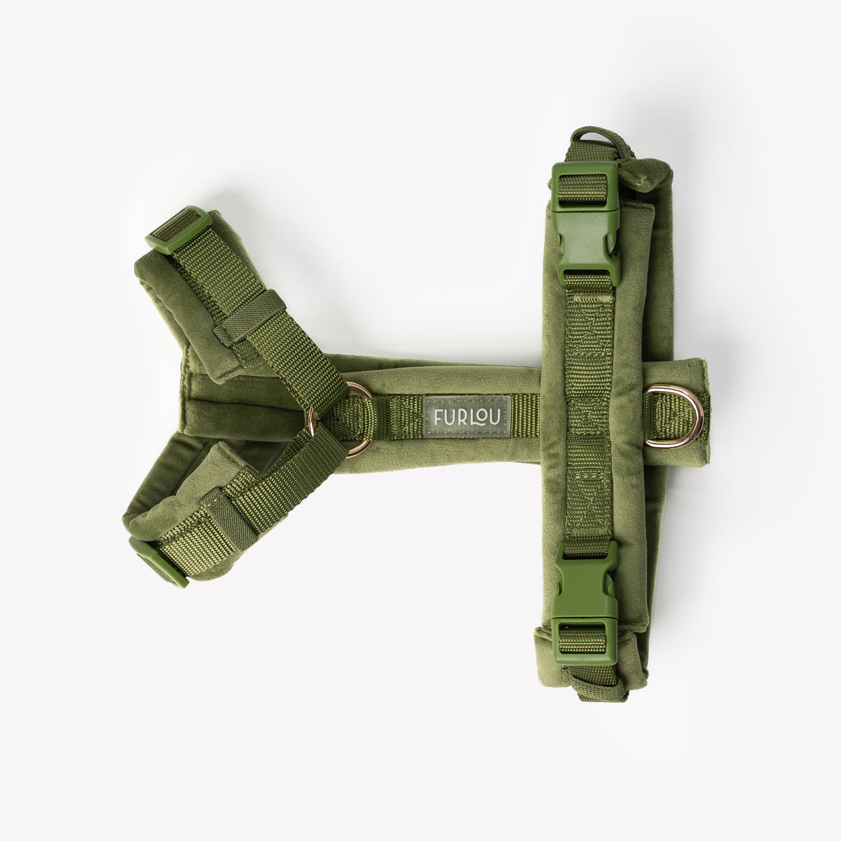 Green Velvet Dog Harness