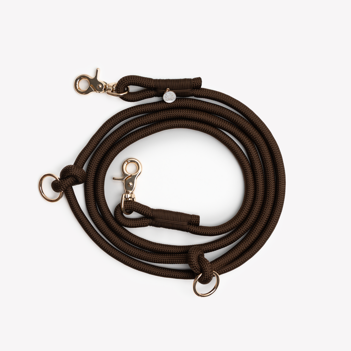 Brown Hands Free Braided Leash