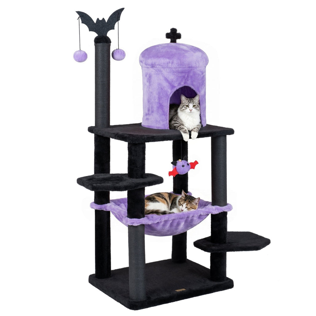 Gothic Cat Tree with Spider Toy (51")