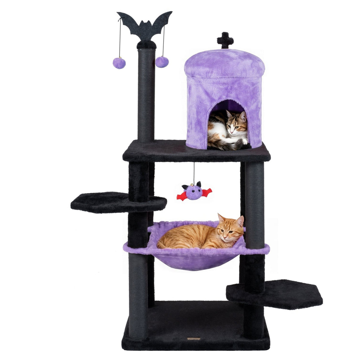 Gothic Cat Tree with Spider Toy (51")