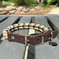 Olive & Tan Hand-Braided Dog Collar