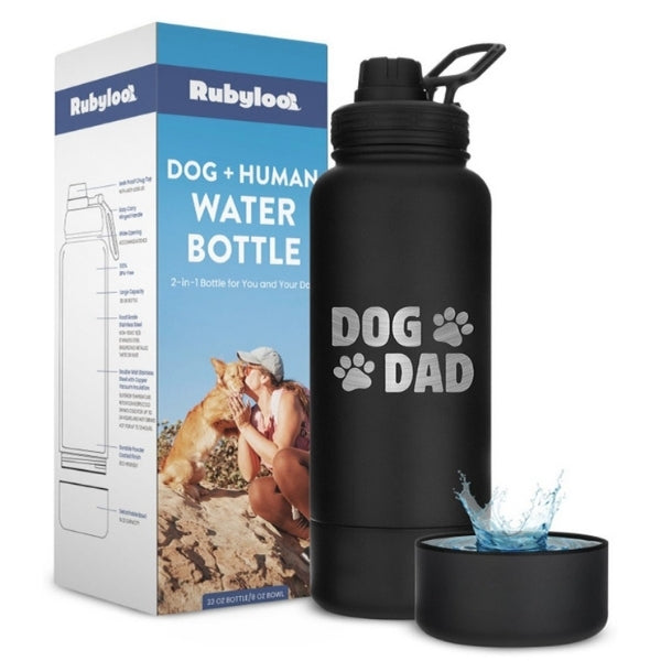Dog & Human Water Bottle with Detachable Bowl