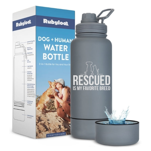 Dog & Human Water Bottle with Detachable Bowl