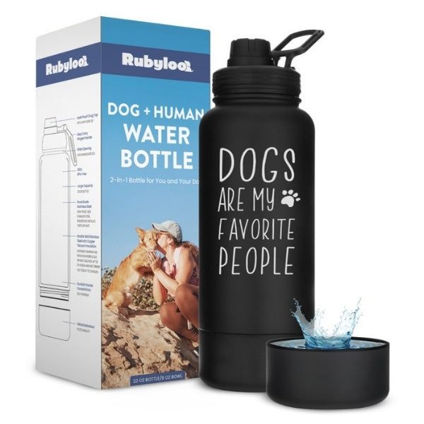 Dog & Human Water Bottle with Detachable Bowl