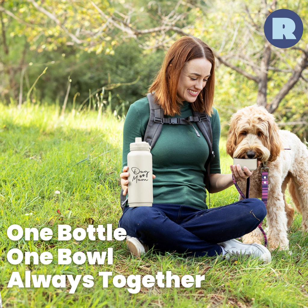 Dog & Human Water Bottle with Detachable Bowl