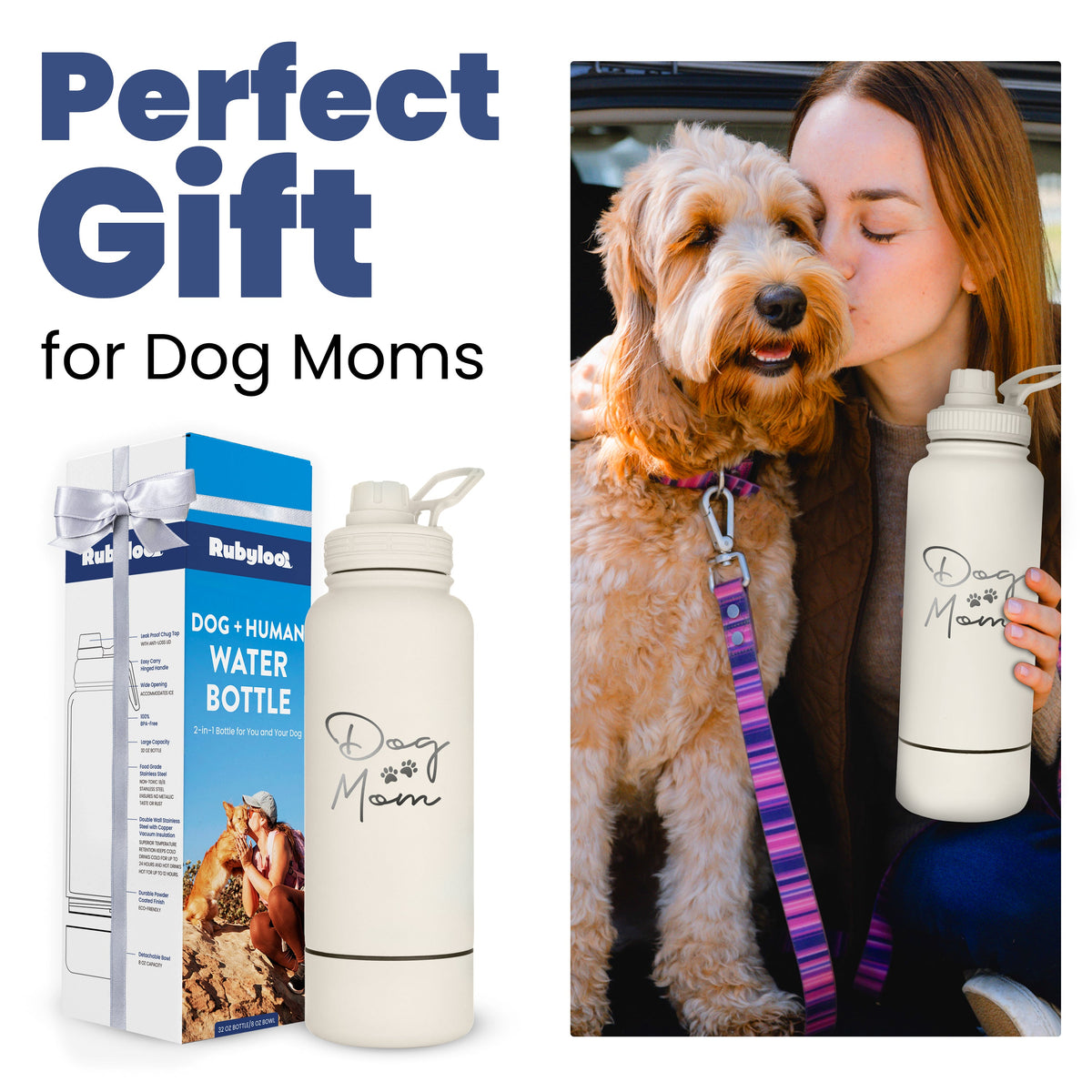 Dog & Human Water Bottle with Detachable Bowl