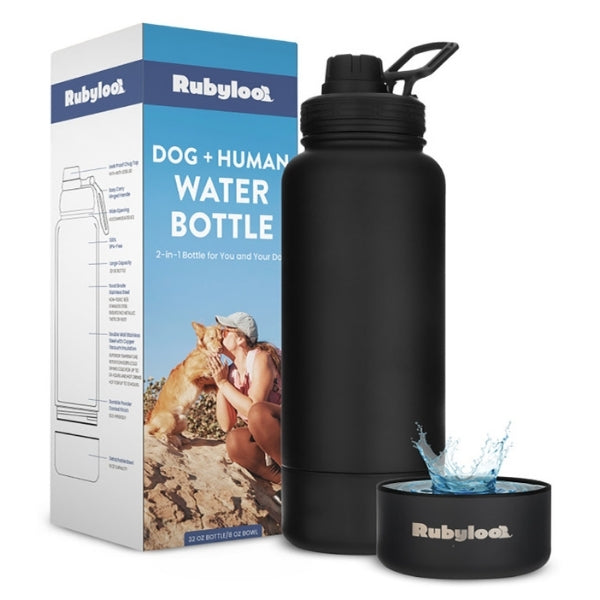 Dog & Human Water Bottle with Detachable Bowl