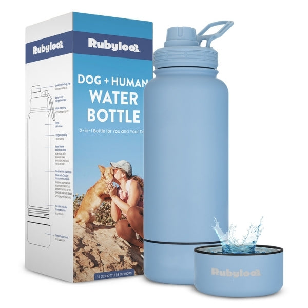 Dog & Human Water Bottle with Detachable Bowl