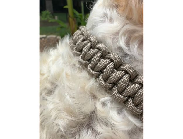 Tan Cobra Braid Dog Collar
