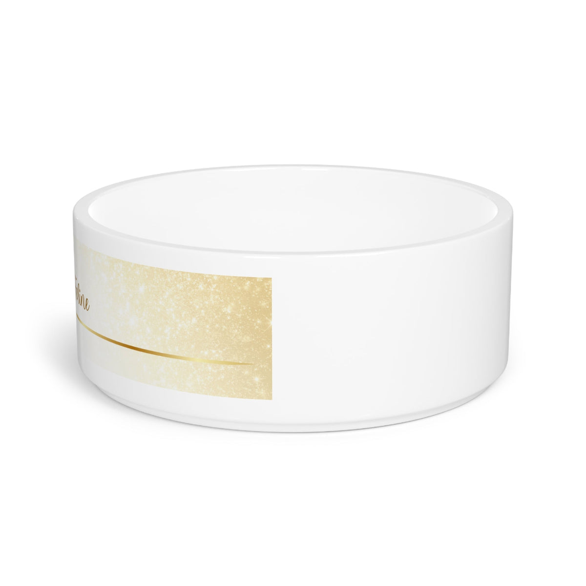 Gilded Feline Ceramic Cat Bowl | 16 oz Modern Gold Cat Design