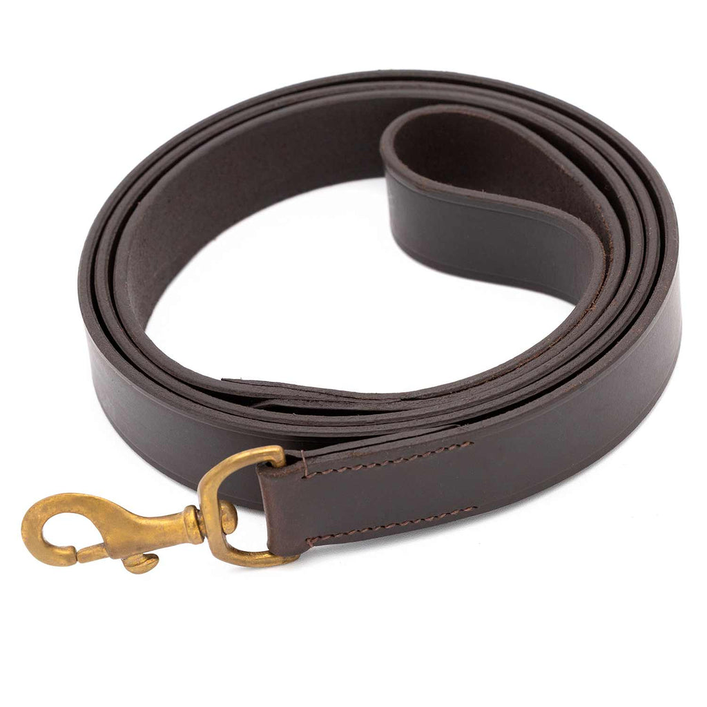 Flat Leather Dog Leash, 6 ft