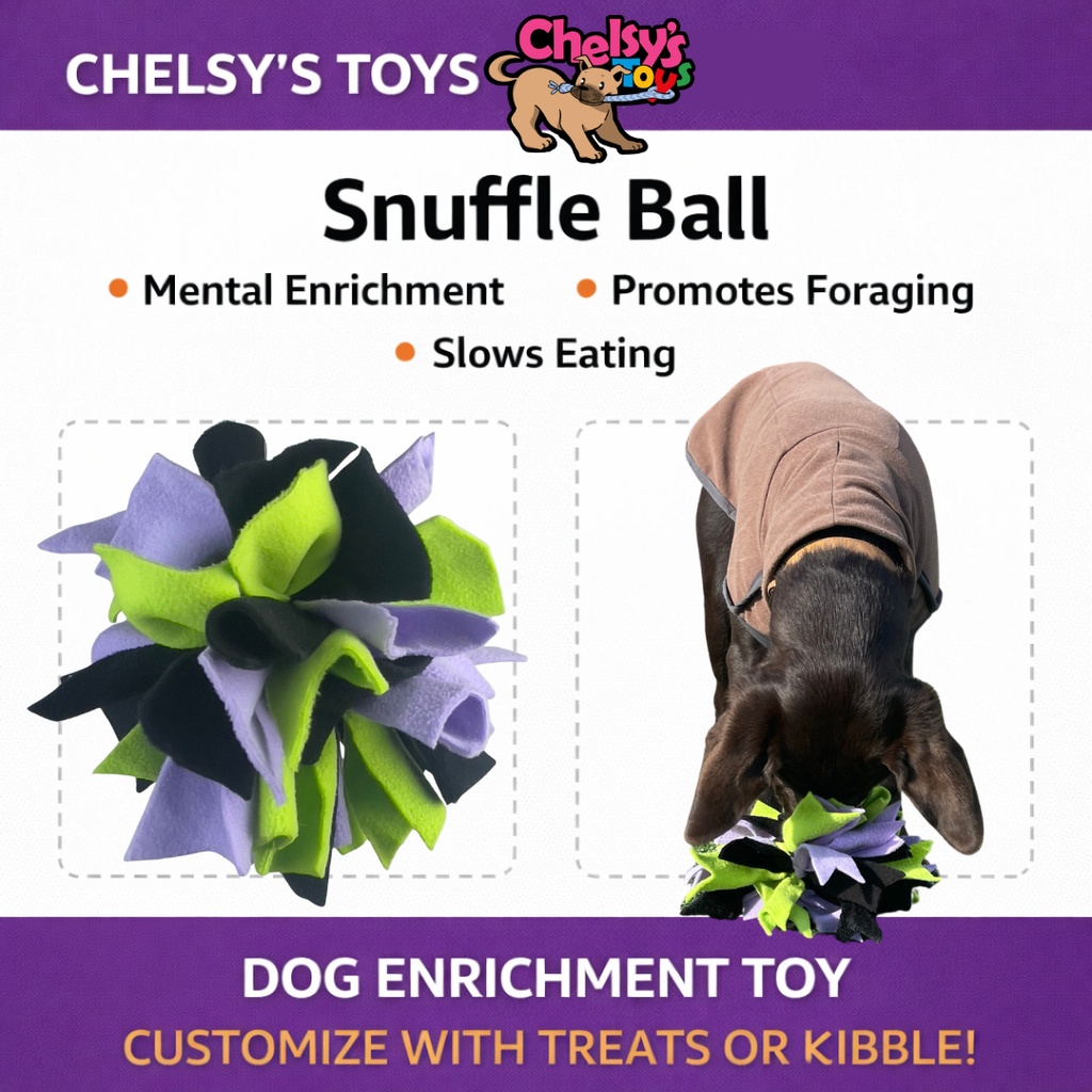 Chelsy’s Toys Snuffle Ball – Interactive Dog Enrichment, Treat & Training Toy